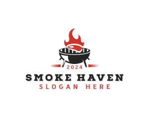 BBQ Grill Steak logo design