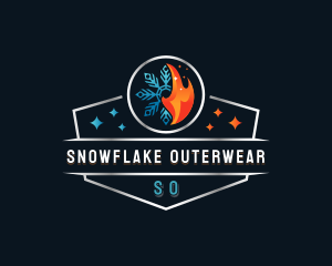 Snowflake Fire HVAC logo design