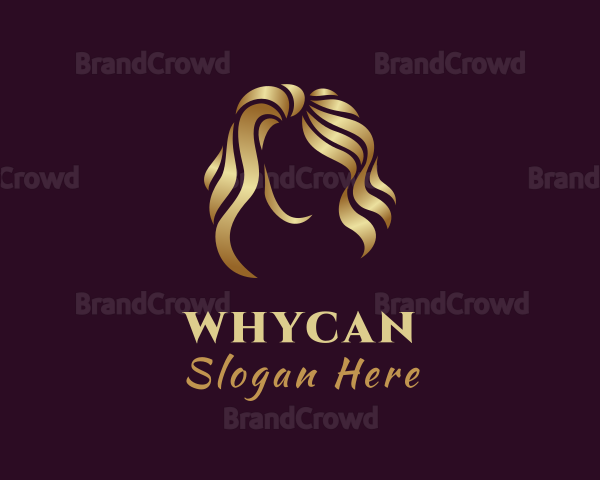 Woman Golden Hair Logo