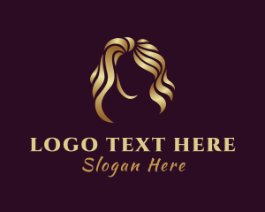 Wig - Woman Golden Hair logo design