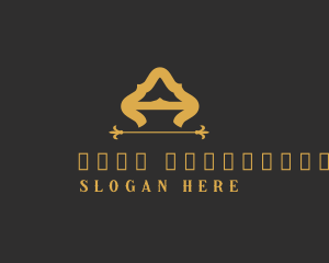 Alphabet - Gold Elegant Letter A logo design