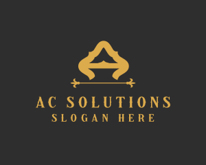 Gold Elegant Letter A logo design