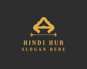 Hindi - Gold Elegant Letter A logo design