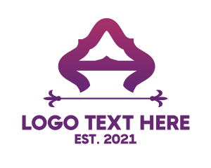 Hindi - Purple Elegant Letter A logo design