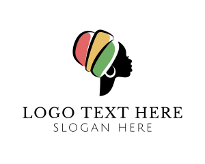 Indigenous - African Woman Turban logo design