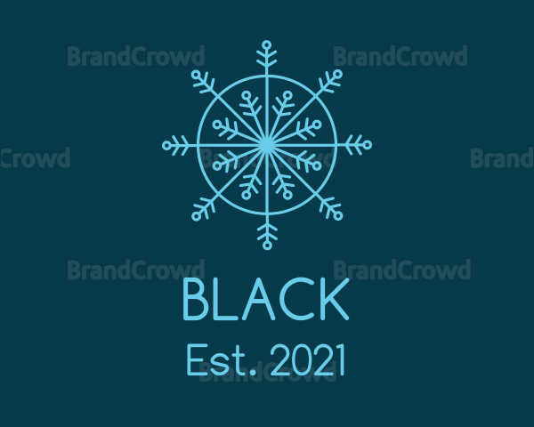 Line Art Blue Snowflake Logo