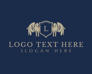 Horse Racing - Premium Pegasus Shield logo design