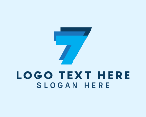 Seven - Simple Layer Number 7 Business logo design