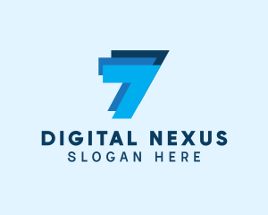 Digit - Simple Layer Number 7 Business logo design