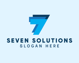 Seven - Simple Layer Number 7 Business logo design