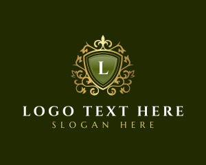 Wealth - Royal Shield Filigree logo design