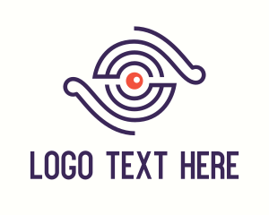 Lens - Monoline Spiral Eye Monitoring logo design