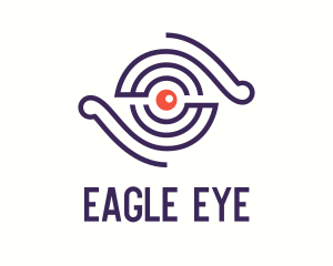 Monoline Spiral Eye Monitoring logo design