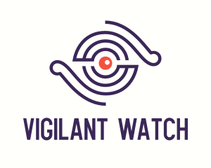 Monitoring - Monoline Spiral Eye Monitoring logo design