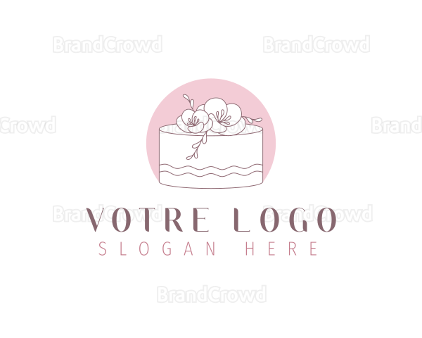 Floral Cake Dessert Logo