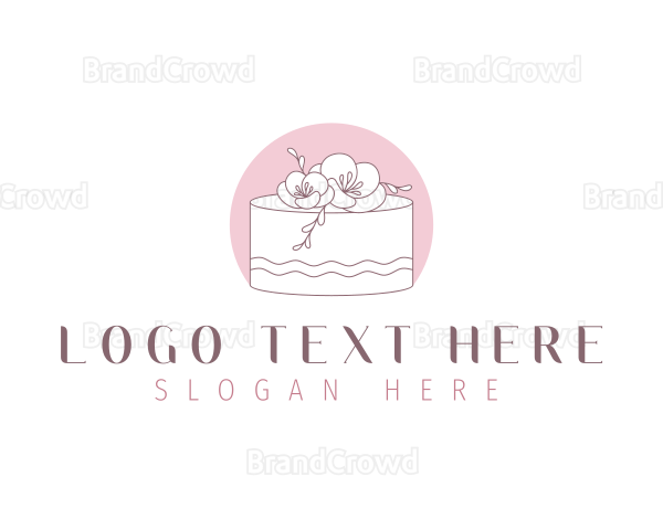 Floral Cake Dessert Logo