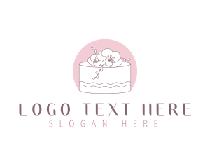 Cake - Floral Cake Dessert logo design
