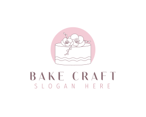 Floral Cake Dessert logo design