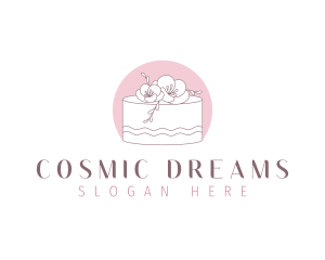 Red Velvet - Floral Cake Dessert logo design