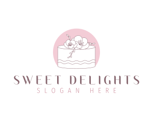 Floral Cake Dessert logo design