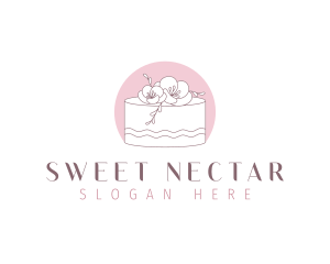 Floral Cake Dessert logo design