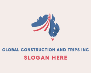 Australia Map Tourism Logo