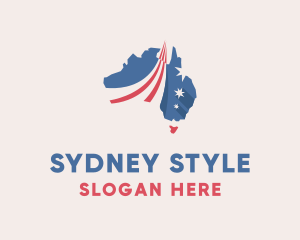 Australia Map Tourism logo design