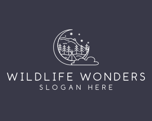 Outdoor Night Camping logo design