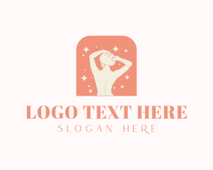 Massage - Nude Lingerie Woman logo design