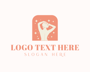 Cosmetology - Nude Lingerie Woman logo design