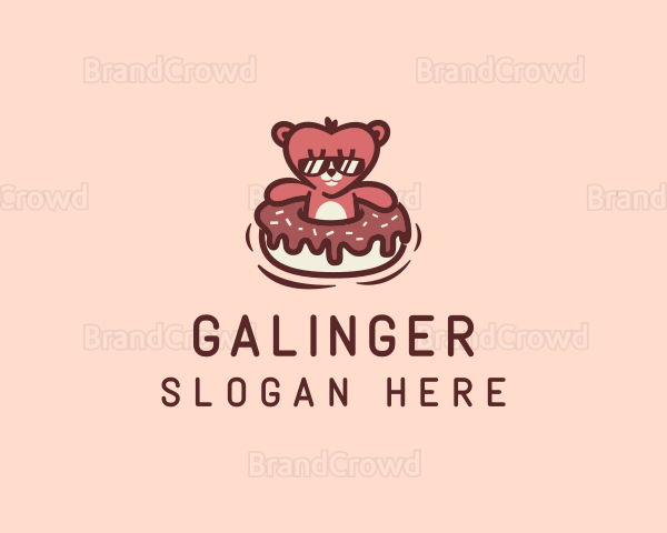 Bear Donut Snack Logo