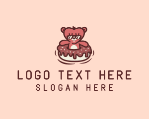 Donut - Bear Donut Snack logo design