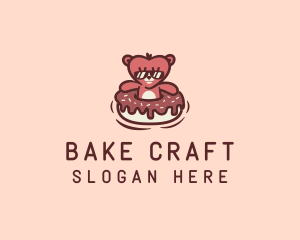 Bear Donut Snack logo design