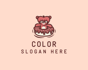 Character - Bear Donut Snack logo design