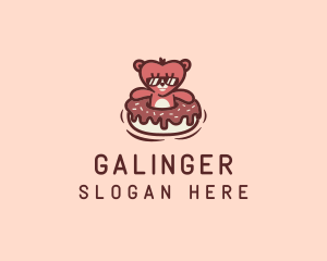 Donut - Bear Donut Snack logo design