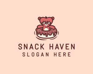 Bear Donut Snack logo design