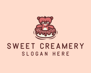 Bear Donut Snack logo design