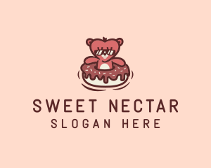 Bear Donut Snack logo design