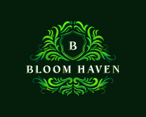 Floral Garden Crest logo design