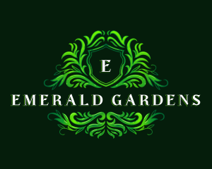 Floral Garden Crest logo design