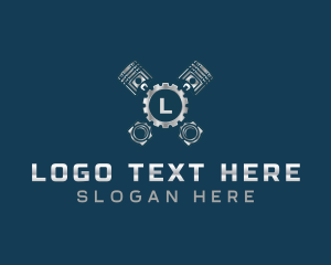 Mechanical - Piston Gear Engine logo design