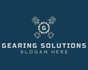 Piston Gear Engine logo design