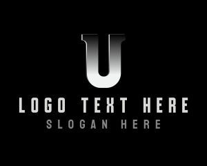 Letter U - Industrial Metallic Metalwork logo design