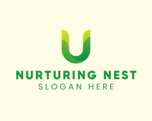 Natural Letter U logo design