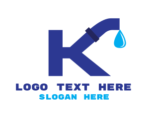 Plumbing - Plumbing Water Pipe Letter K logo design