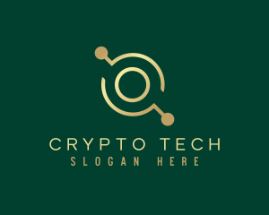 Crypto - Gold Crypto Letter O logo design