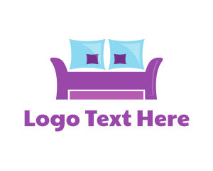 Purple Furniture Sofa Couch logo design