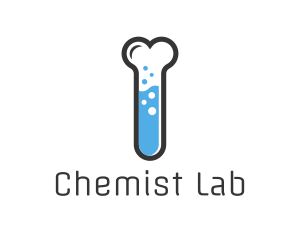 Chemist - Test Tube Bone logo design