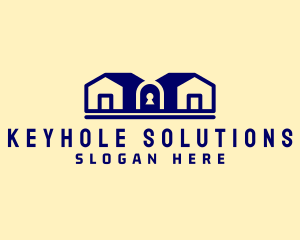 Keyhole - Blue House Keyhole logo design
