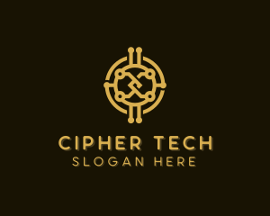 Cryptography - Digital Fintech Currency logo design